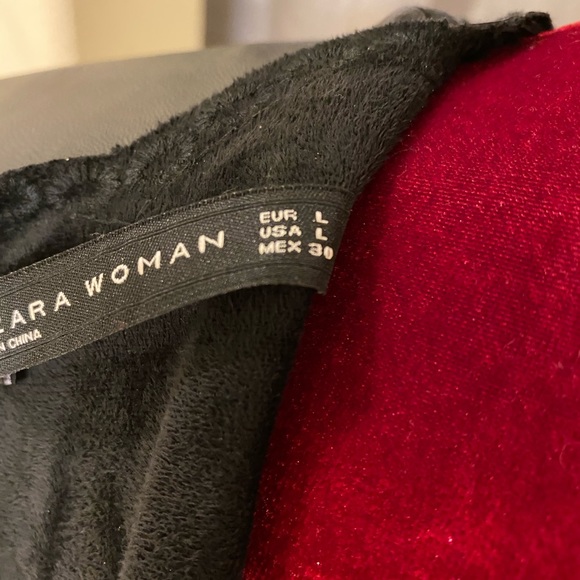 NWT Black Faux leather Zara dress L - Picture 6 of 8